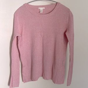 H&M pink cotton long sleeve sweater sz M